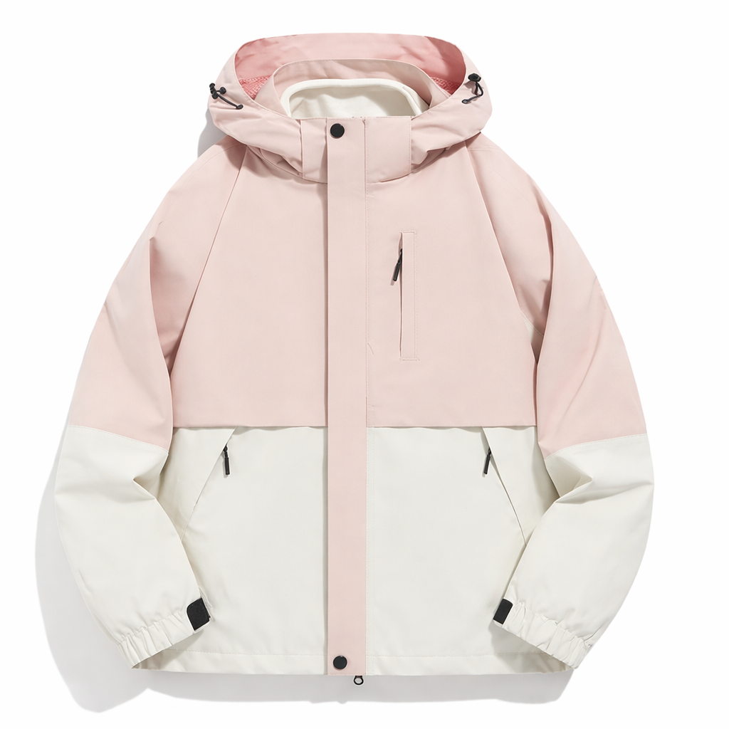 Two-Tone Hooded Windbreaker Jacket